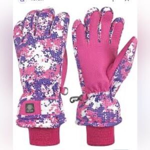 N’ice Caps Pink Blend Youth Unisex Ski Gloves L/XL